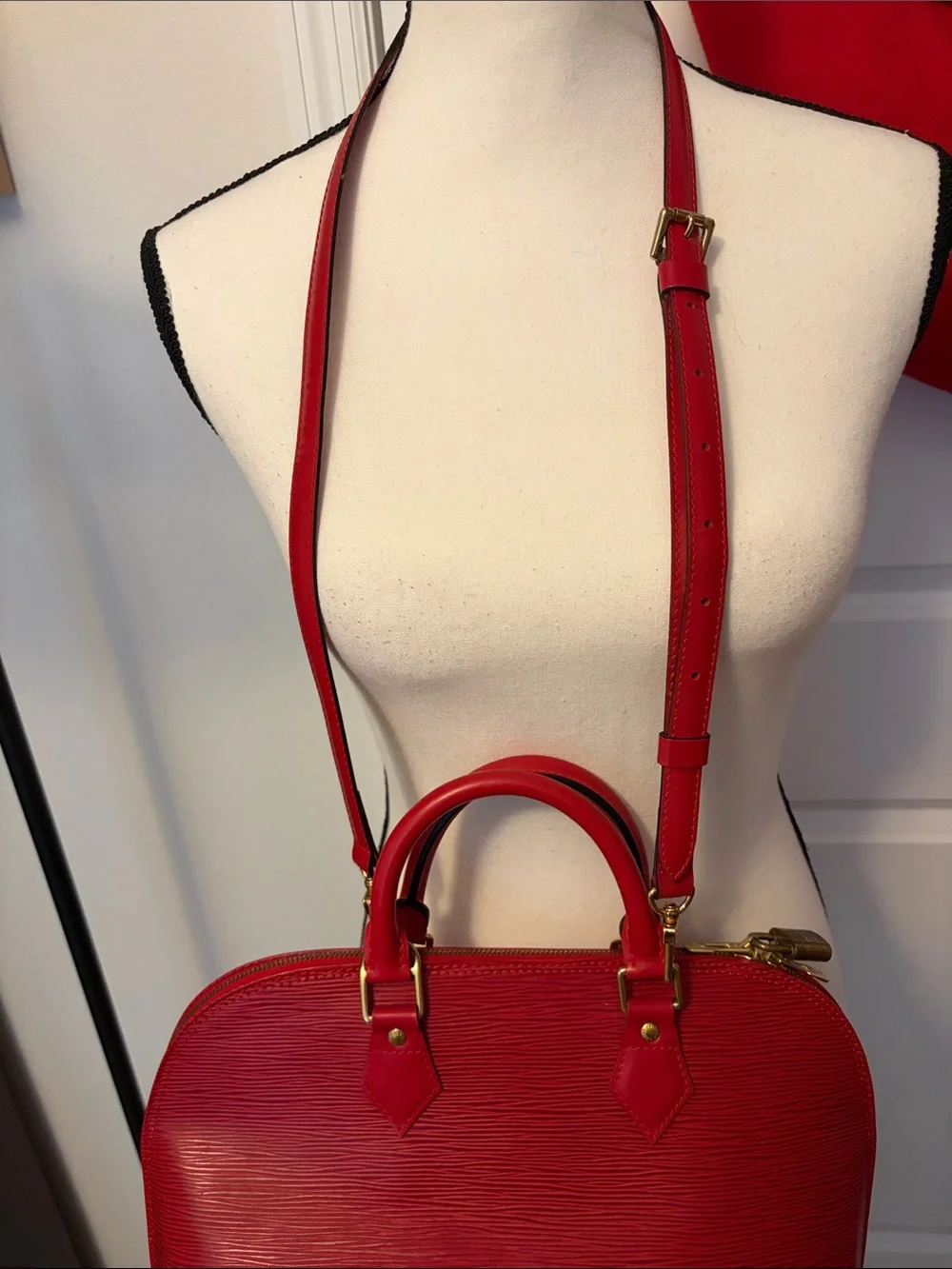 Louis Vuitton Vintage Alma Epi Leather Red